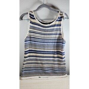 Eddie Bauer Striped‎ Knit Tank Top Linen Cotton Sleeveless XS